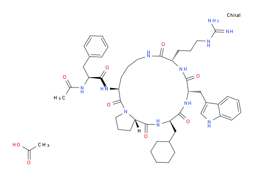 L-Arginine, N-acetyl-L-phenylalanyl-L-ornithyl-L-prolyl-3-cyclohexyl-D-alanyl-L-tryptophyl-, (6→2)-lactam, monoacetate (9CI)