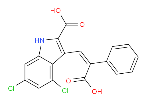 1H-Indole-2-carboxylic acid, 3-(2-carboxy-2-phenylethenyl)-4,6-dichloro-, (Z)- (9CI)
