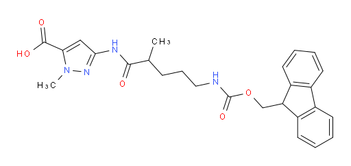 3-[5-({[(9H-fluoren-9-yl)methoxy]carbonyl}amino)-2-methylpentanamido]-1-methyl-1H-pyrazole-5-carboxylic acid
