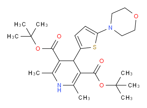 3,5-di-tert-butyl 2,6-dimethyl-4-[5-(morpholin-4-yl)thiophen-2-yl]-1,4-dihydropyridine-3,5-dicarboxylate
