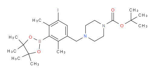 tert-butyl 4-{[5-iodo-2,4-dimethyl-3-(4,4,5,5-tetramethyl-1,3,2-dioxaborolan-2-yl)phenyl]methyl}piperazine-1-carboxylate