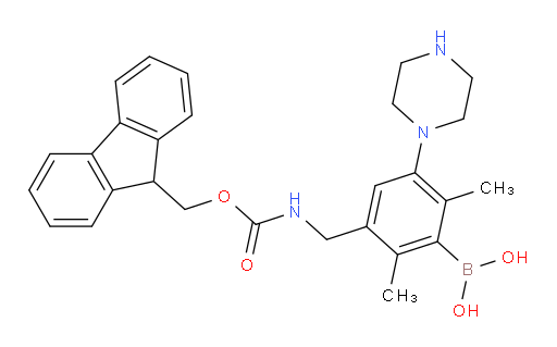 {3-[({[(9H-fluoren-9-yl)methoxy]carbonyl}amino)methyl]-2,6-dimethyl-5-(piperazin-1-yl)phenyl}boronic acid