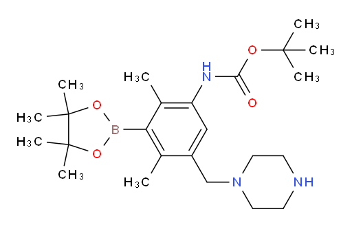 tert-butyl N-{2,4-dimethyl-5-[(piperazin-1-yl)methyl]-3-(4,4,5,5-tetramethyl-1,3,2-dioxaborolan-2-yl)phenyl}carbamate