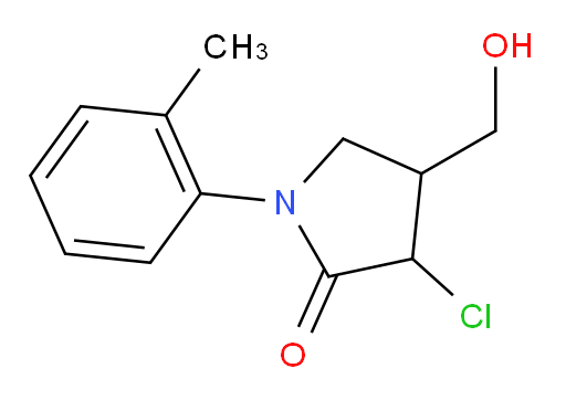 3-chloro-4-(hydroxymethyl)-1-(2-methylphenyl)pyrrolidin-2-one