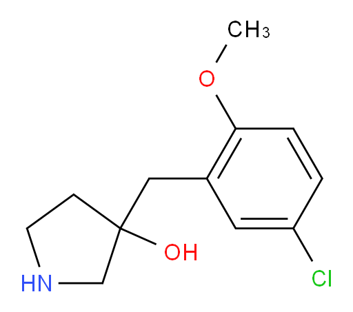 3-[(5-chloro-2-methoxyphenyl)methyl]pyrrolidin-3-ol