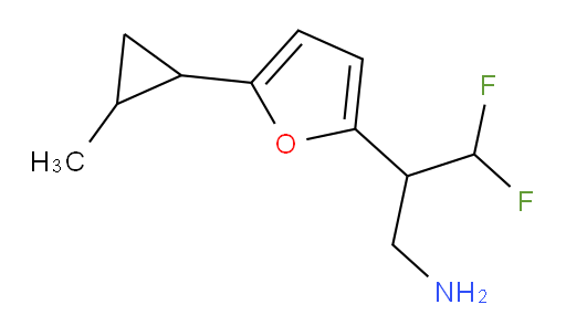 3,3-difluoro-2-[5-(2-methylcyclopropyl)furan-2-yl]propan-1-amine