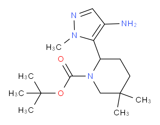 tert-butyl 2-(4-amino-1-methyl-1H-pyrazol-5-yl)-5,5-dimethylpiperidine-1-carboxylate