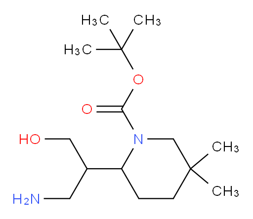 tert-butyl 2-(1-amino-3-hydroxypropan-2-yl)-5,5-dimethylpiperidine-1-carboxylate