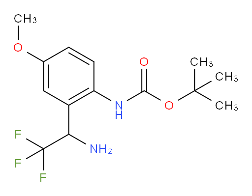 tert-butyl N-[2-(1-amino-2,2,2-trifluoroethyl)-4-methoxyphenyl]carbamate