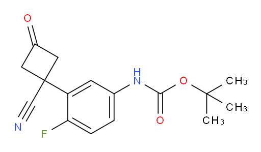 tert-butyl N-[3-(1-cyano-3-oxocyclobutyl)-4-fluorophenyl]carbamate
