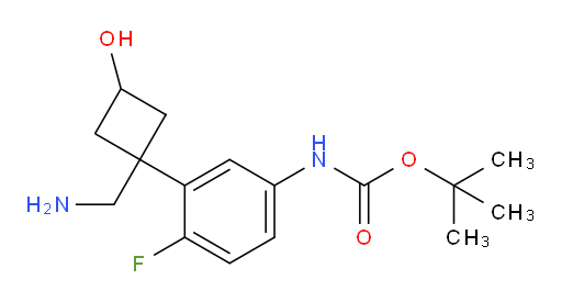 tert-butyl N-{3-[1-(aminomethyl)-3-hydroxycyclobutyl]-4-fluorophenyl}carbamate