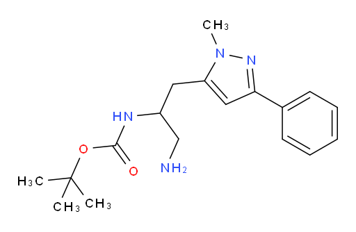 tert-butyl N-[1-amino-3-(1-methyl-3-phenyl-1H-pyrazol-5-yl)propan-2-yl]carbamate