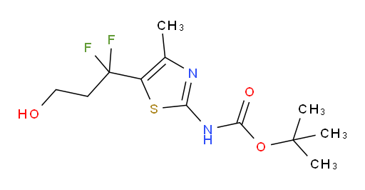 tert-butyl N-[5-(1,1-difluoro-3-hydroxypropyl)-4-methyl-1,3-thiazol-2-yl]carbamate