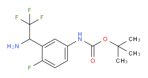 tert-butyl N-[3-(1-amino-2,2,2-trifluoroethyl)-4-fluorophenyl]carbamate