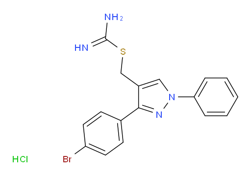 ({[3-(4-bromophenyl)-1-phenyl-1H-pyrazol-4-yl]methyl}sulfanyl)methanimidamide hydrochloride