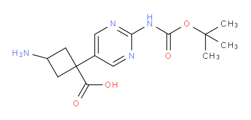 3-amino-1-(2-{[(tert-butoxy)carbonyl]amino}pyrimidin-5-yl)cyclobutane-1-carboxylic acid