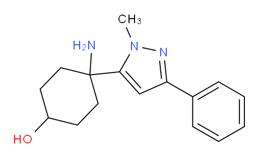 4-amino-4-(1-methyl-3-phenyl-1H-pyrazol-5-yl)cyclohexan-1-ol