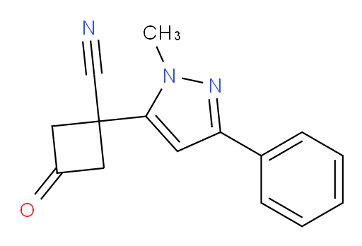 1-(1-methyl-3-phenyl-1H-pyrazol-5-yl)-3-oxocyclobutane-1-carbonitrile