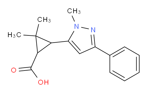 2,2-dimethyl-3-(1-methyl-3-phenyl-1H-pyrazol-5-yl)cyclopropane-1-carboxylic acid