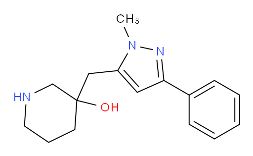 3-[(1-methyl-3-phenyl-1H-pyrazol-5-yl)methyl]piperidin-3-ol