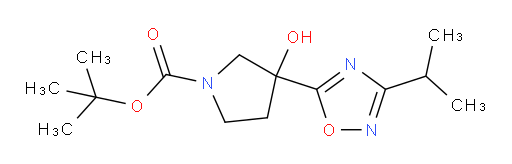tert-butyl 3-hydroxy-3-[3-(propan-2-yl)-1,2,4-oxadiazol-5-yl]pyrrolidine-1-carboxylate