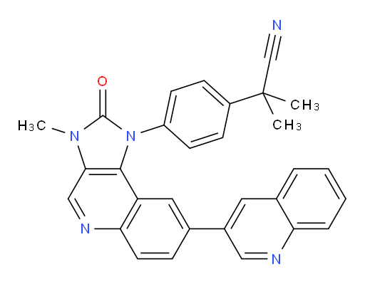 4-[2,3-dihydro-3-methyl-2-oxo-8-(quinolin-3-yl)-1H-imidazo[4,5-c]quinolin-1-yl]-alpha,alpha-dimethylbenzeneacetonitrile