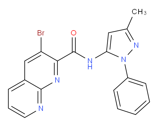 3-bromo-N-(3-methyl-1-phenyl-1H-pyrazol-5-yl)-1,8-naphthyridine-2-carboxamide