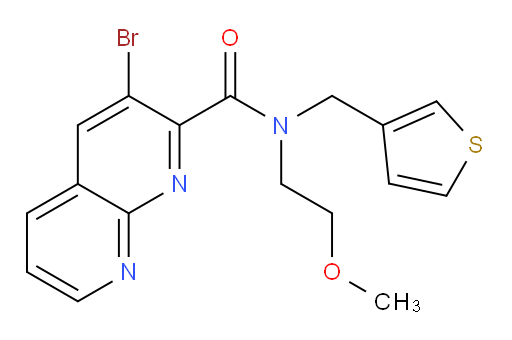 3-bromo-N-(2-methoxyethyl)-N-(thiophen-3-ylmethyl)-1,8-naphthyridine-2-carboxamide