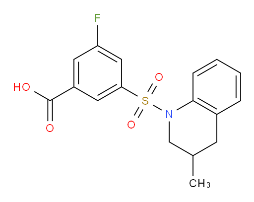 3-fluoro-5-((3-methyl-3,4-dihydroquinolin-1(2H)-yl)sulfonyl)benzoic acid