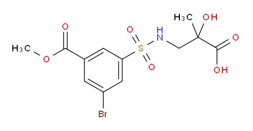 3-(3-bromo-5-(methoxycarbonyl)phenylsulfonamido)-2-hydroxy-2-methylpropanoic acid