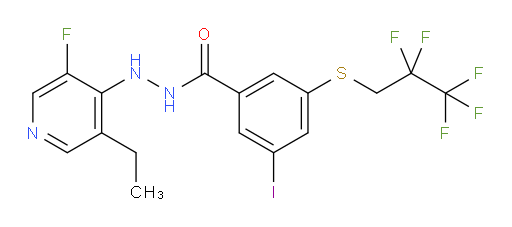 N'-(3-ethyl-5-fluoropyridin-4-yl)-3-iodo-5-((2,2,3,3,3-pentafluoropropyl)thio)benzohydrazide