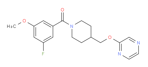 (3-fluoro-5-methoxyphenyl)(4-((pyrazin-2-yloxy)methyl)piperidin-1-yl)methanone