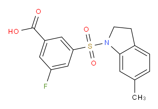 3-fluoro-5-((6-methylindolin-1-yl)sulfonyl)benzoic acid