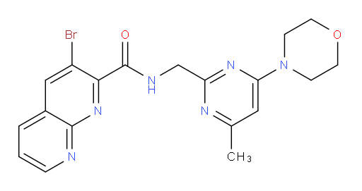 3-bromo-N-((4-methyl-6-morpholinopyrimidin-2-yl)methyl)-1,8-naphthyridine-2-carboxamide