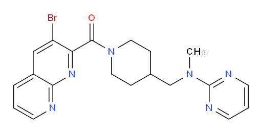 (3-bromo-1,8-naphthyridin-2-yl)(4-((methyl(pyrimidin-2-yl)amino)methyl)piperidin-1-yl)methanone