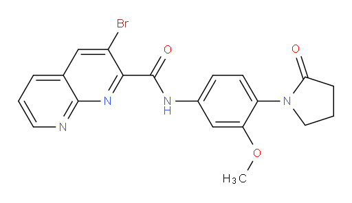 3-bromo-N-(3-methoxy-4-(2-oxopyrrolidin-1-yl)phenyl)-1,8-naphthyridine-2-carboxamide