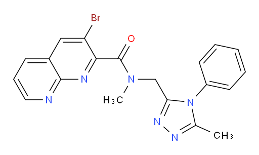 3-bromo-N-methyl-N-((5-methyl-4-phenyl-4H-1,2,4-triazol-3-yl)methyl)-1,8-naphthyridine-2-carboxamide