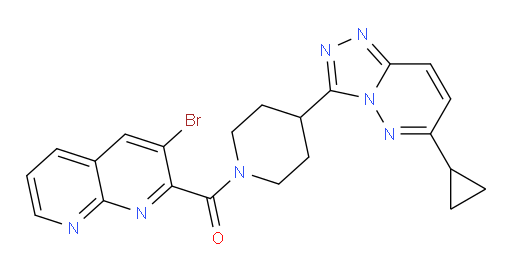 (3-bromo-1,8-naphthyridin-2-yl)(4-(6-cyclopropyl-[1,2,4]triazolo[4,3-b]pyridazin-3-yl)piperidin-1-yl)methanone