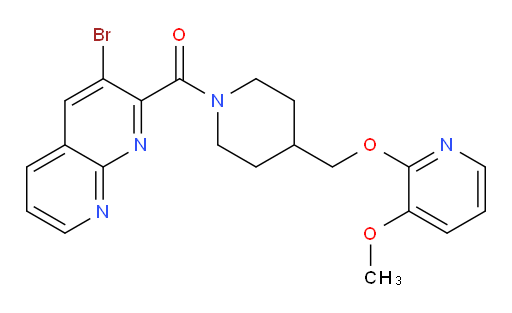 (3-bromo-1,8-naphthyridin-2-yl)(4-(((3-methoxypyridin-2-yl)oxy)methyl)piperidin-1-yl)methanone