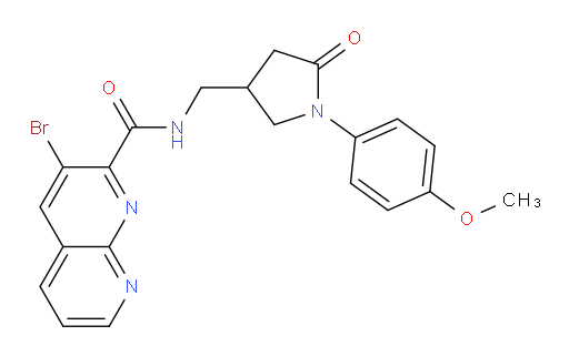 3-bromo-N-((1-(4-methoxyphenyl)-5-oxopyrrolidin-3-yl)methyl)-1,8-naphthyridine-2-carboxamide