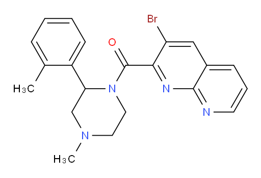 (3-bromo-1,8-naphthyridin-2-yl)(4-methyl-2-(o-tolyl)piperazin-1-yl)methanone
