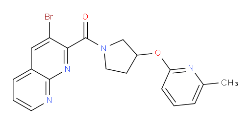 (3-bromo-1,8-naphthyridin-2-yl)(3-((6-methylpyridin-2-yl)oxy)pyrrolidin-1-yl)methanone