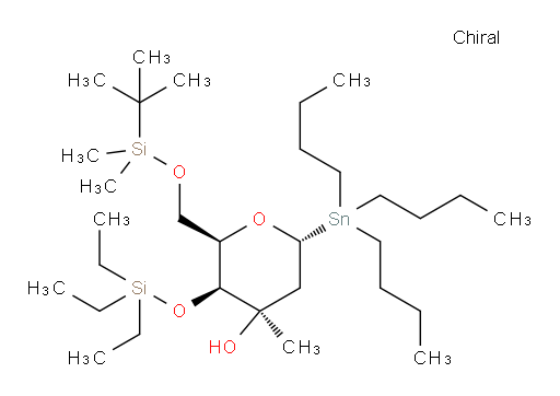 (2R,3S,4R,6R)-2-(((tert-butyldimethylsilyl)oxy)methyl)-4-methyl-6-(tributylstannyl)-3-((triethylsilyl)oxy)tetrahydro-2H-pyran-4-ol