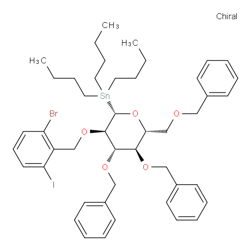 ((2S,3R,4S,5R,6R)-4,5-双(苄氧基)-6-((苄氧基)甲基)-3-((2-溴-6-碘苄氧基))四氢-2H-吡喃-2-基)三丁基锡烷