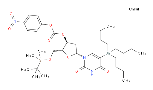 (2R,3S,5R)-2-(((tert-butyldimethylsilyl)oxy)methyl)-5-(2,4-dioxo-5-(tributylstannyl)-3,4-dihydropyrimidin-1(2H)-yl)tetrahydrofuran-3-yl (4-nitrophenyl) carbonate