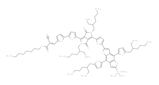 (E)-octyl 3-(5'-(4-(5-(4,8-bis(5-(2-ethylhexyl)thiophen-2-yl)-6-(trimethylstannyl)benzo[1,2-b:4,5-b']dithiophen-2-yl)thiophen-2-yl)-2,5-bis(2-ethylhexyl)-3,6-dioxo-2,3,5,6-tetrahydropyrrolo[3,4-c]pyrrol-1-yl)-[2,2'-bithiophen]-5-yl)-2-cyanoacrylate