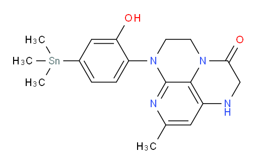 6-(2-hydroxy-4-(trimethylstannyl)phenyl)-8-methyl-1,2,5,6-tetrahydro-1,3a,6,7-tetraazaphenalen-3(4H)-one