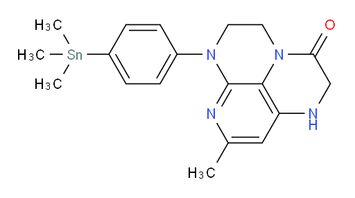 8-methyl-6-(4-(trimethylstannyl)phenyl)-1,2,5,6-tetrahydro-1,3a,6,7-tetraazaphenalen-3(4H)-one