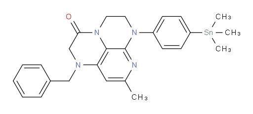 1-benzyl-8-methyl-6-(4-(trimethylstannyl)phenyl)-1,2,5,6-tetrahydro-1,3a,6,7-tetraazaphenalen-3(4H)-one