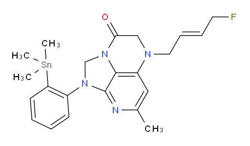 (E)-5-(4-fluorobut-2-en-1-yl)-7-methyl-1-(2-(trimethylstannyl)phenyl)-4,5-dihydro-1H-1,2a,5,8-tetraazaacenaphthylen-3(2H)-one